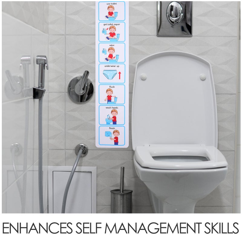 🚽 مجموعة تعليم استخدام المرحاض خطوة بخطوة والكبار من فينيل ملون - Image 5
