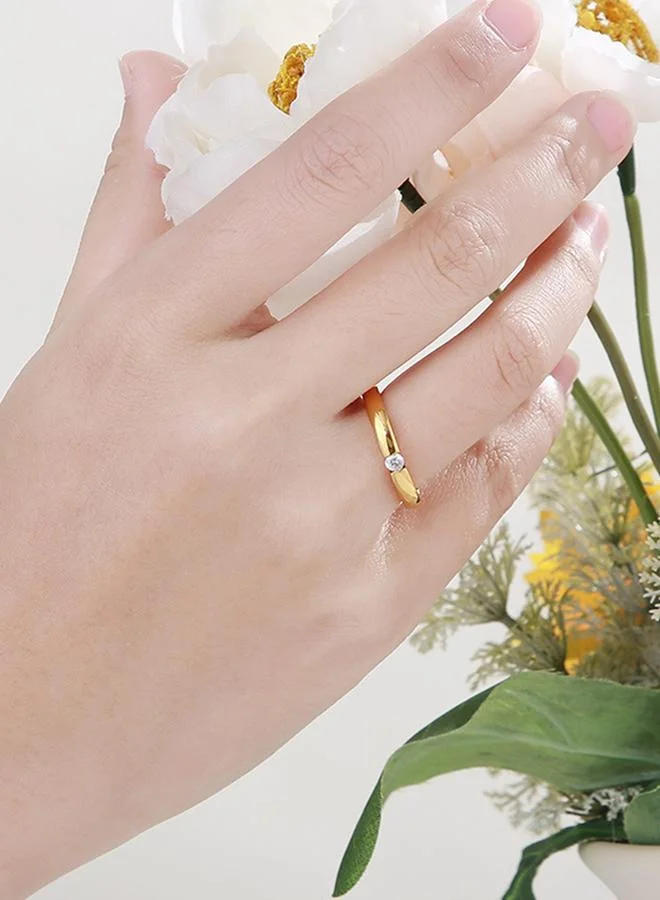 Take Two  Gold Ring with Crystal for Women | Best Price UAE
