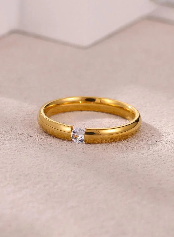 Take Two  Gold Ring with Crystal for Women | Best Price UAE