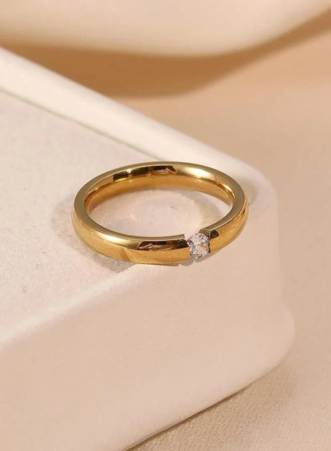 Take Two  Gold Ring with Crystal for Women | Best Price UAE