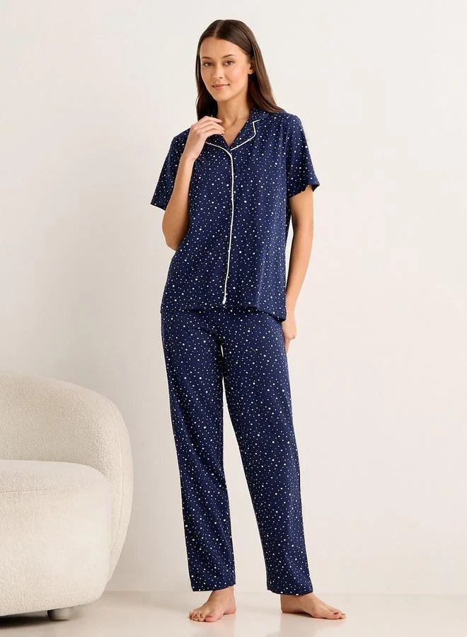 سبلاش فيڤ Pyjama Set Button-Down Shirt and Pants