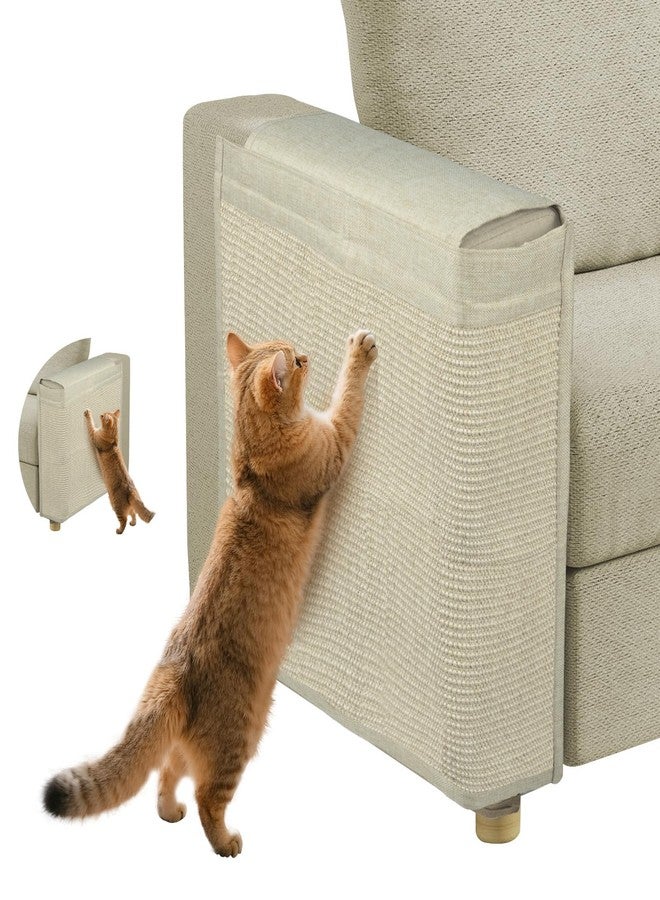 Oroonoko Couch Protector from Cat Claws,Dual-Sided Fit for Left & Right Sofa Arms, Multiple Colors to Blend with Any Home Decor, Couch Corner Protectors for Cats and Cat Scratch Furniture Protector(Beige) - Image 1