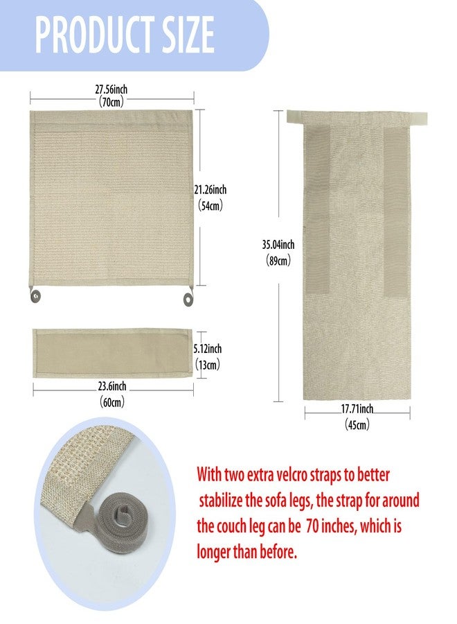 Oroonoko Couch Protector from Cat Claws,Dual-Sided Fit for Left & Right Sofa Arms, Multiple Colors to Blend with Any Home Decor, Couch Corner Protectors for Cats and Cat Scratch Furniture Protector(Beige) - Image 2