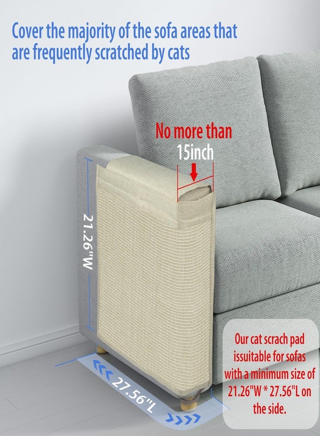 Oroonoko Couch Protector from Cat Claws,Dual-Sided Fit for Left & Right Sofa Arms, Multiple Colors to Blend with Any Home Decor, Couch Corner Protectors for Cats and Cat Scratch Furniture Protector(Beige) - Image 3