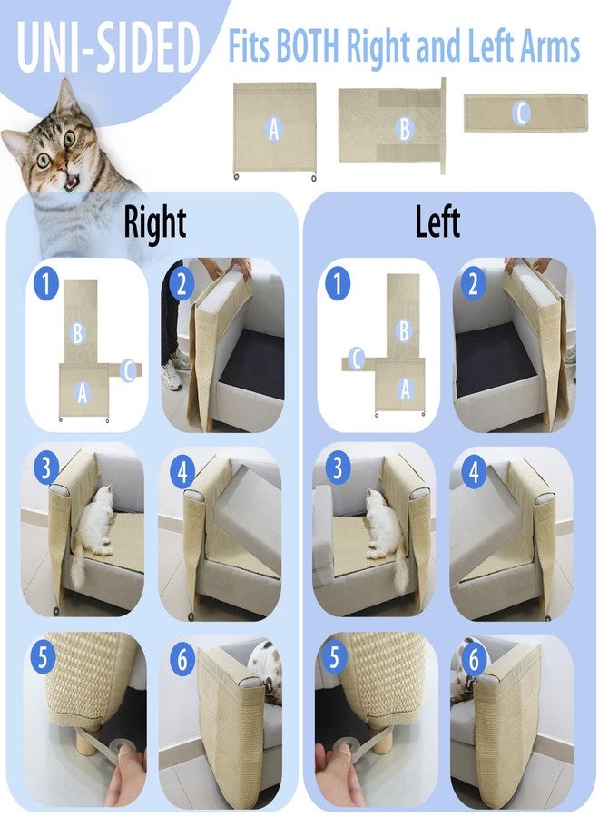 Oroonoko Couch Protector from Cat Claws,Dual-Sided Fit for Left & Right Sofa Arms, Multiple Colors to Blend with Any Home Decor, Couch Corner Protectors for Cats and Cat Scratch Furniture Protector(Beige) - Image 5
