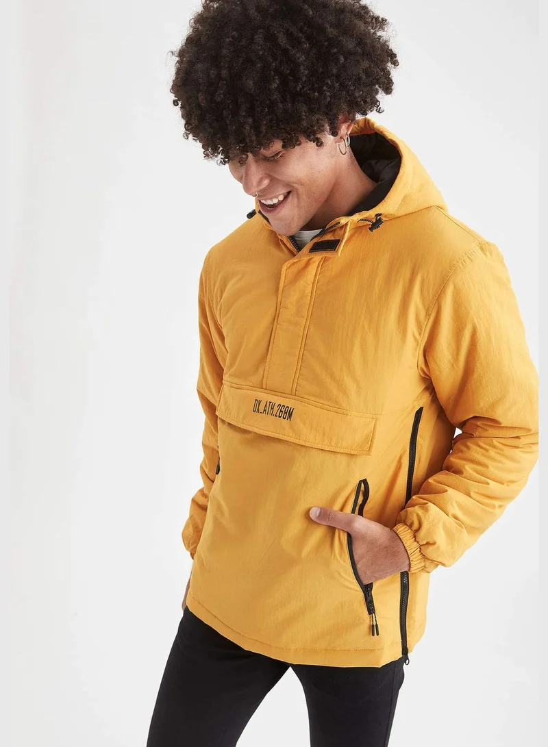 DeFacto Long Sleeve Hooded Sweatshirt with Kangaroo Pockets