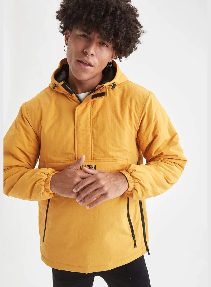 DeFacto Long Sleeve Hooded Sweatshirt with Kangaroo Pockets