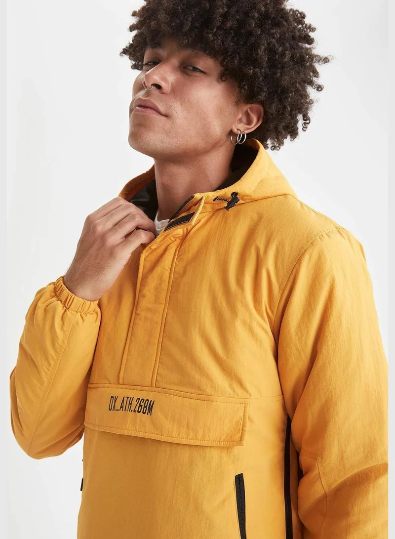 DeFacto Long Sleeve Hooded Sweatshirt with Kangaroo Pockets