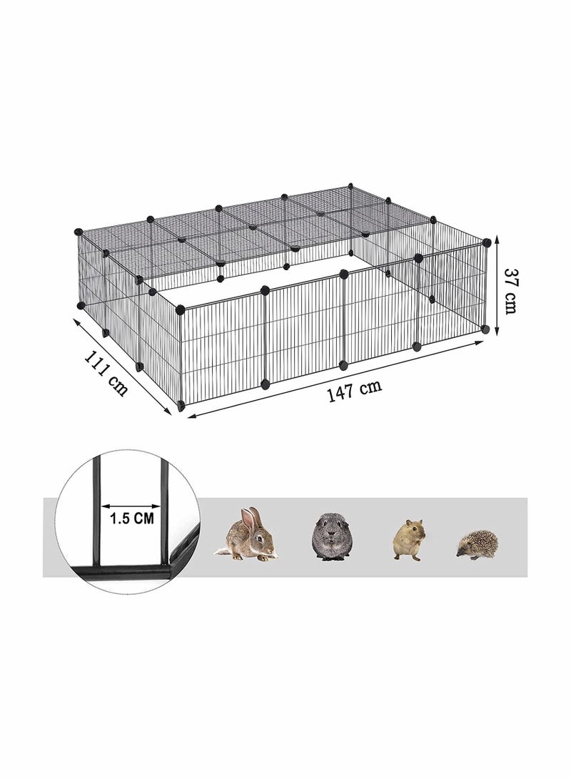 Generic Wire Cat Cage Playpen Kennel Small Animal Cage DIY Barbed Wire With Door For Indoor/Outdoor Use Portable Yard Fence For Small Animals Puppy Little Rabbit Tortoise  - Image 2