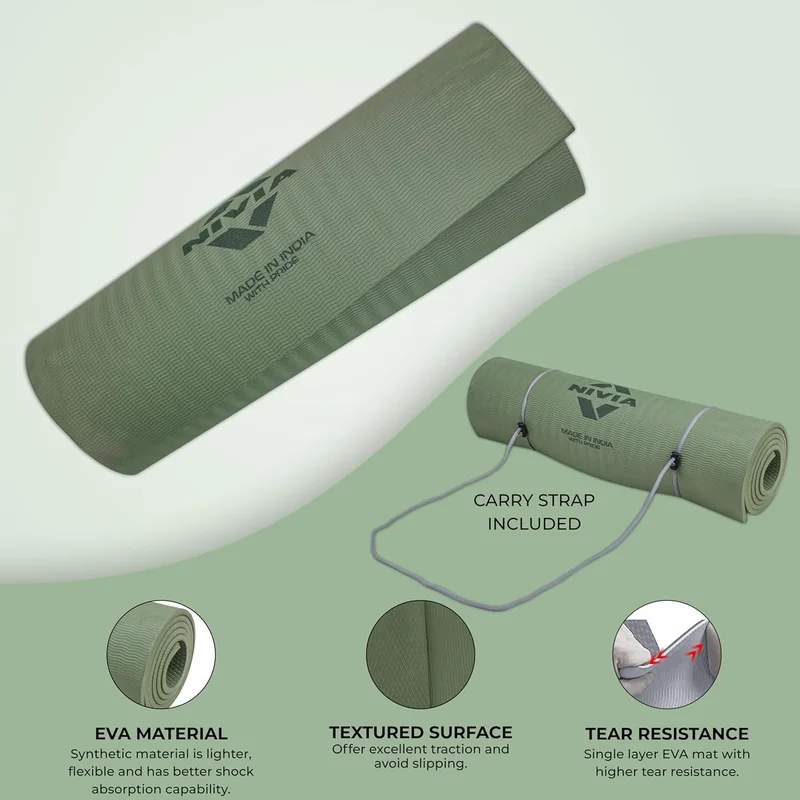 Nivia Nivia Anti-Skid Yoga Mat - Military Green