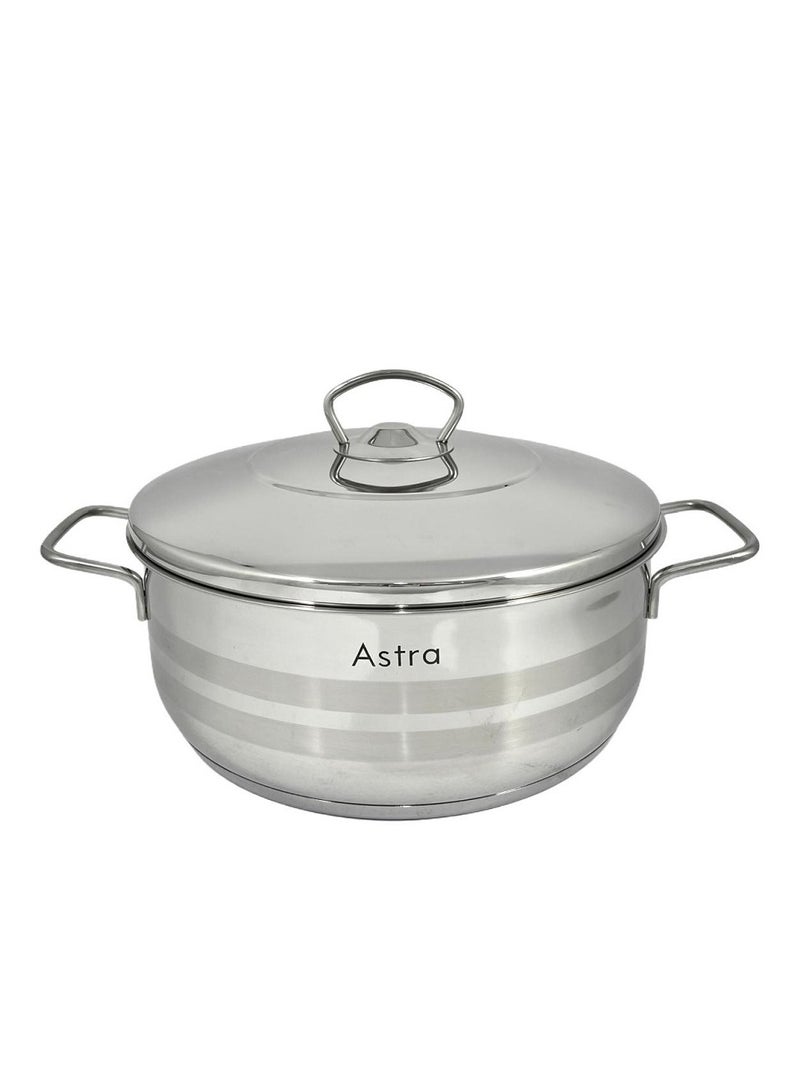 ASTRA Low Casserole – 26 x 10 cm – 5 Liter Capacity – Premium Stainless Steel – Oven Safe, Non-Stick Cookware for Roasting, Baking & Slow Cooking - Image 2