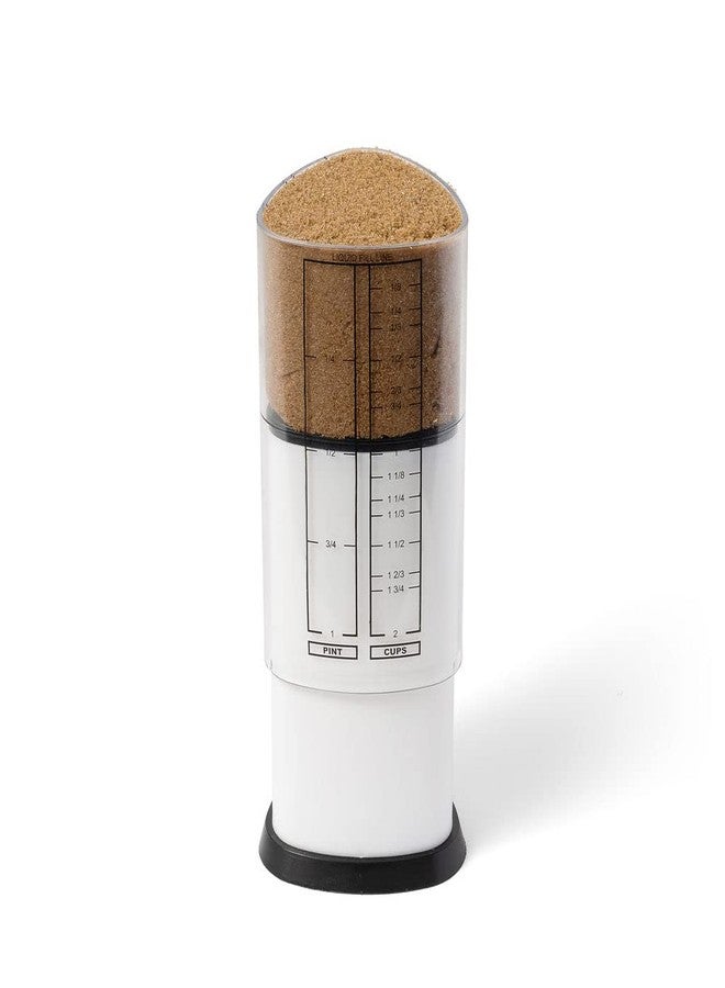 KitchenArt 2 Cup Tri Adjust A-Cup, Easy Pour Measuring Cup, 3.25x3.25x6", Black/White - Image 1