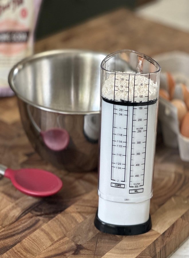 KitchenArt 2 Cup Tri Adjust A-Cup, Easy Pour Measuring Cup, 3.25x3.25x6", Black/White - Image 4