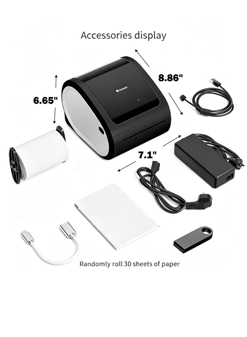 phomemo D520-BT Bluetooth Thermal Label Printer , 4x6"  Wireless Bluetooth Shipping Label Maker, Big Bin Build-in Holder, Thermal Label Maker for Small Business, Compatible with PC/ IOS/ Android (Black) - Image 2