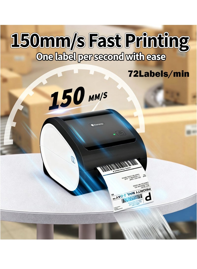 phomemo D520-BT Bluetooth Thermal Label Printer , 4x6"  Wireless Bluetooth Shipping Label Maker, Big Bin Build-in Holder, Thermal Label Maker for Small Business, Compatible with PC/ IOS/ Android (Black) - Image 5