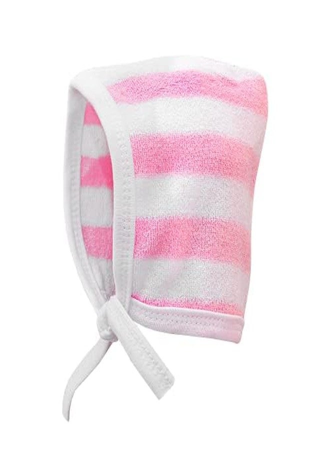 BUMSIES Washable Reusable Soft Cotton Printed Cap with Tie Knot for New Born Baby Boy & Girl/Topa Set - Pack of 3 - (0-3 Months) Multicolour - Image 4