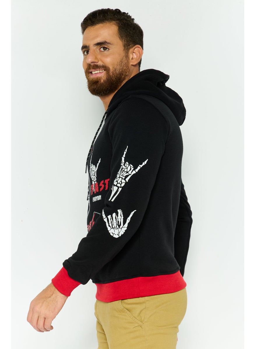 Modern Culture Men Sportswear Fit Long Sleeves Outdoor Hoodies, Black  - Image 2
