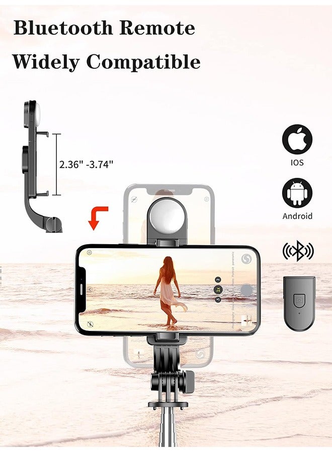 Hihonor Selfie Stick with Light,6 in 1 Wireless Bluetooth Selfie Stick, New 6 in 1 Wireless Bluetooth Selfie with Wireless Remote and Phone Holder for All Cellphones (White)  - Image 3