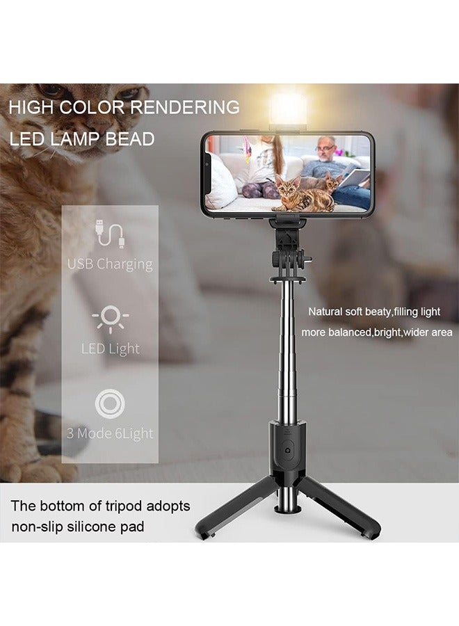Hihonor Selfie Stick with Light,6 in 1 Wireless Bluetooth Selfie Stick, New 6 in 1 Wireless Bluetooth Selfie with Wireless Remote and Phone Holder for All Cellphones (White)  - Image 4