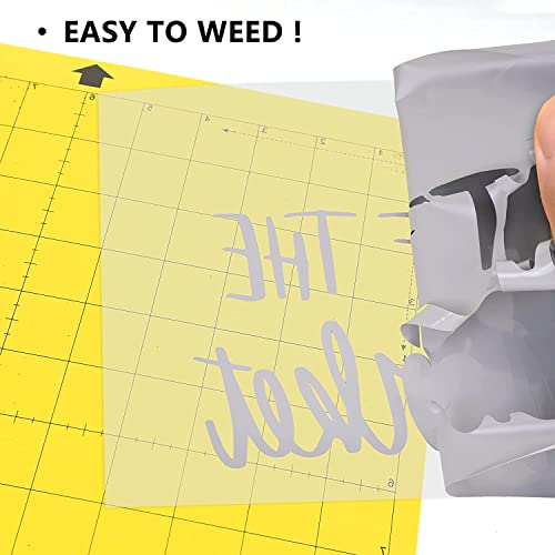 HTVVETUR HTV Iron on Vinyl 12Inch by 25ft Roll HTV Heat Transfer Vinyl for T-Shirt HTV Vinyl Rolls for All Cutter Machine - Easy to Cut & Weed for Heat Vinyl Design (Gray, 12ft) - Image 3