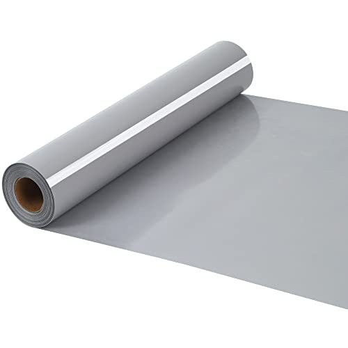 HTVVETUR HTV Iron on Vinyl 12Inch by 25ft Roll HTV Heat Transfer Vinyl for T-Shirt HTV Vinyl Rolls for All Cutter Machine - Easy to Cut & Weed for Heat Vinyl Design (Gray, 12ft) - Image 1