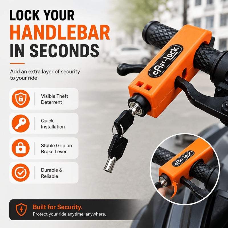 Heavy Duty Anti Theft Lock Set Orange ABS Material Portable Design Easy Installation High Strength Security Universal Fit for Bicycles Motorcycles ATVs Scooters Dirt Bikes No Batteries Required - Image 4