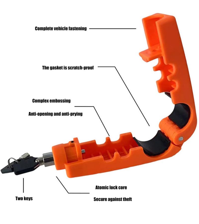 Heavy Duty Anti Theft Lock Set Orange ABS Material Portable Design Easy Installation High Strength Security Universal Fit for Bicycles Motorcycles ATVs Scooters Dirt Bikes No Batteries Required - Image 2