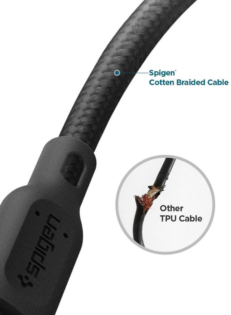 Spigen DuraSync 60W USB C to USB C Cable with PD Power Delivery [1.5meter] [Premium Cotton Braided] Fast Type-C Charging Cable - Black - Image 5