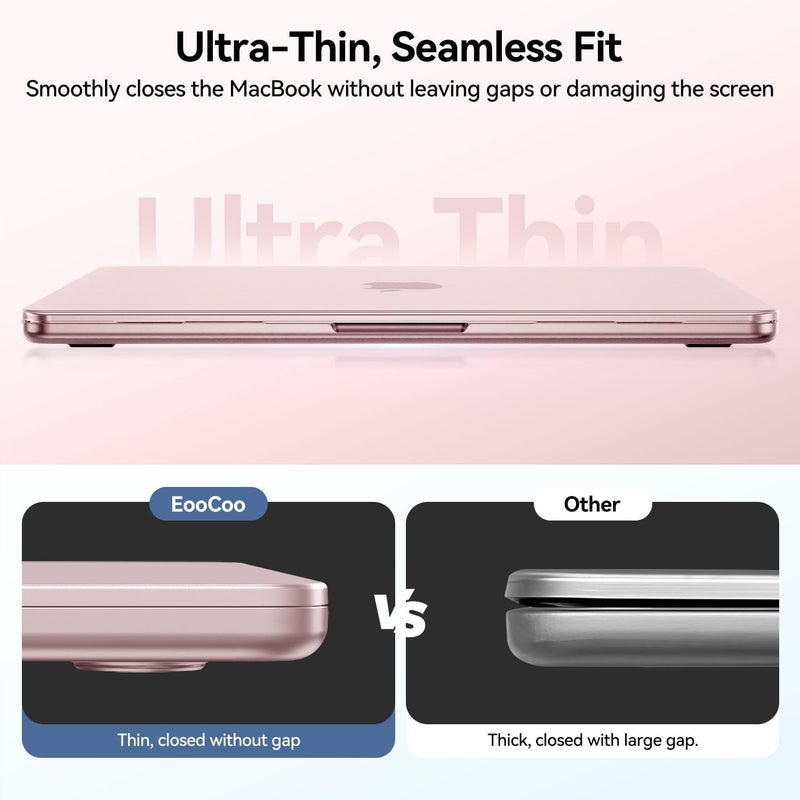 Compatible with Apple 2026 MacBook Neo Case 13 inch Mac Laptop A3404 with A18 Pro Chip & 13" Liquid Retina Display, Translucent Matte Protective Hard Shell Cover,[Original Texture]-Matte Pink - Image 4