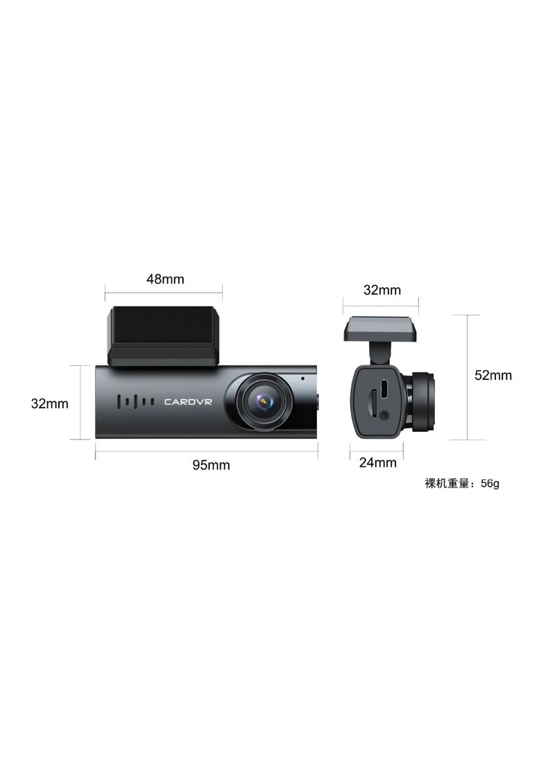 LAESO - Dual Dash Cam Built-in GPS, 2K Front+1080P Rear Camera for Cars, Wi-Fi & App Control, 64G SD Card, Mini Dashcams with Hd Night Vision/24H Parking Mode/G-Sensor/ Loop Recording/WDR/170° Wide Angle - Image 1