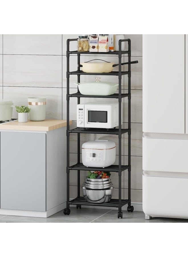 LINGWEI Kitchen Storage Rack with Wheels Heavy Duty Microwave Oven Stand - Image 3