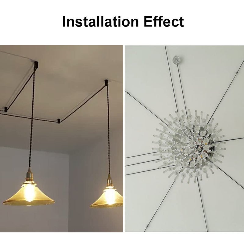 RTNLIT Swag Hook for Chandelier Ceiling Lights Cable, Lamp Hook for Fabric Electrical Cord Cable Hanging Pendant Lighting Fixtures(Black, Pack of 5) - Image 4