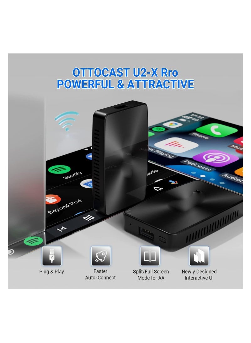 كابتن تيك Wireless Android Auto Car Adapter U2-X Pro, All-New User Experience, 2024 Upgrade Wireless Car Adapter for Auto, Easy Setup Direct Plug-in USB Adapter, No Delay, Fast Connecting, Plug & Play - Image 2