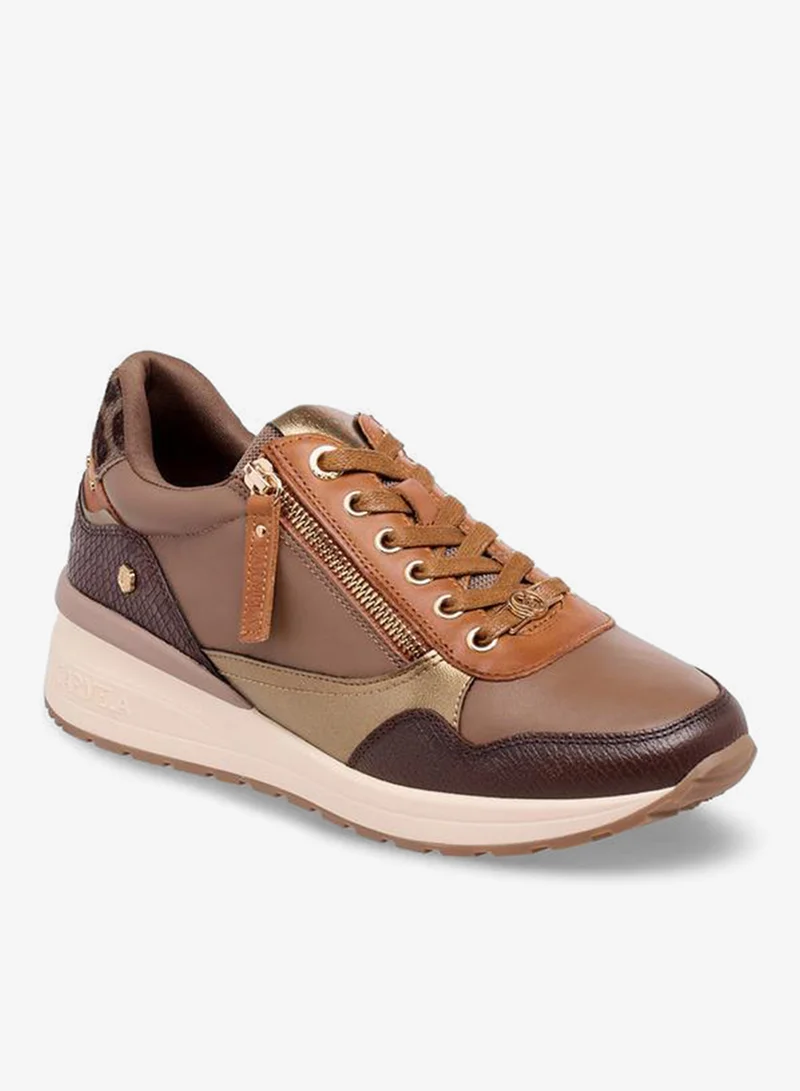 Carmela Women Panelled Leather Lace-Up Ankle Sneakers