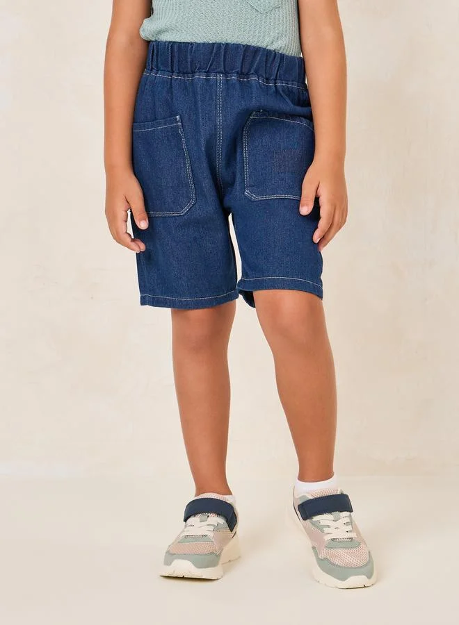 Styli Wide Leg Pocket Denim Shorts