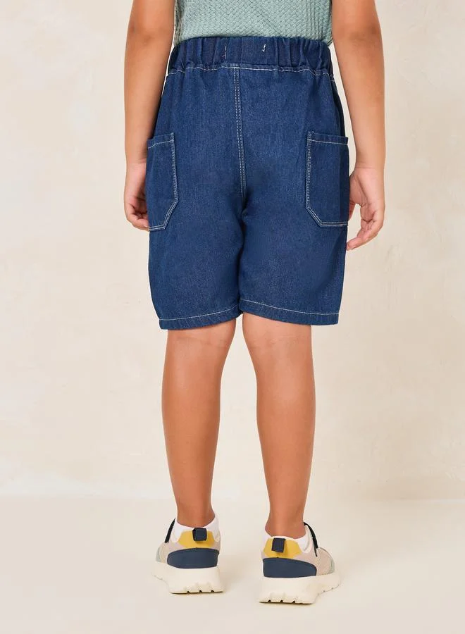 Styli Wide Leg Pocket Denim Shorts