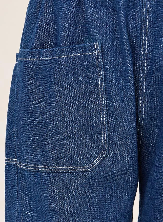 Styli Wide Leg Pocket Denim Shorts