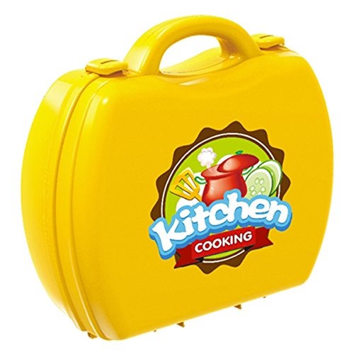 Toyshine Plastic Luxury Kitchen Set Cooking Toy with Briefcase and Accessories for Kids (Yellow) - Image 2