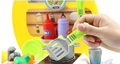 Toyshine Plastic Luxury Kitchen Set Cooking Toy with Briefcase and Accessories for Kids (Yellow) - Image 4