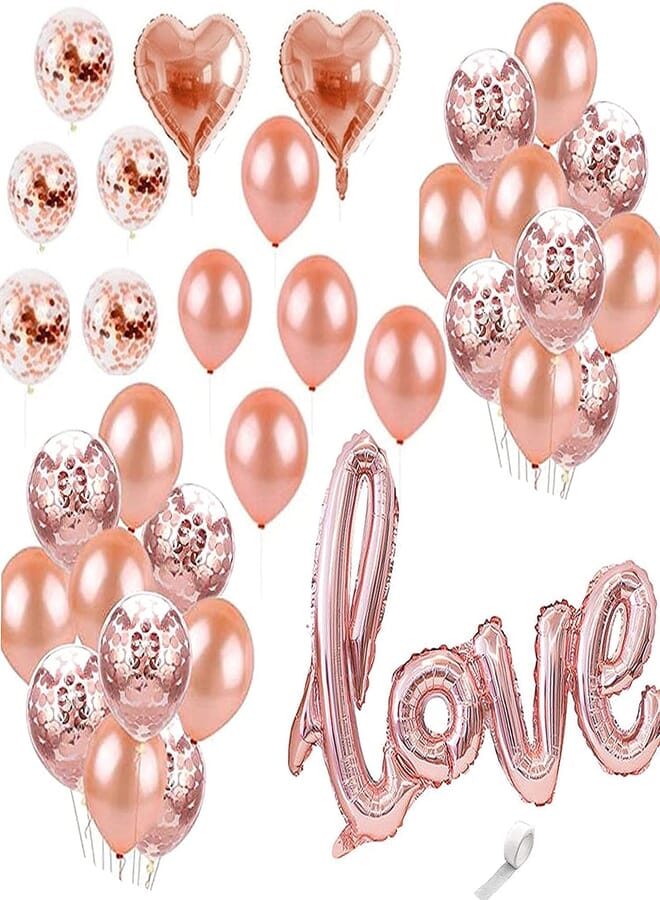 Secret Rose Gold Love Balloon Kit Foil Balloon Valentines-Day Party Supplies for Bridal Shower,Wedding Anniversary Decor Engagement Party Proposal Party Birthday Decorations(35PCS) , 2725611872126