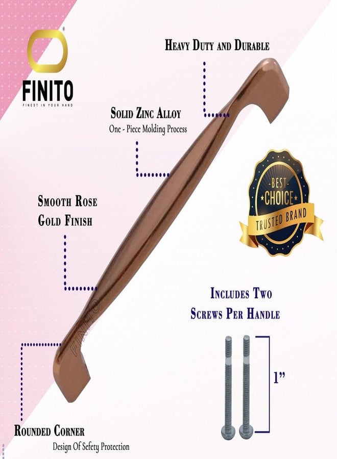 FINITO مجموعة FINITO من 6 قطع، مقابض مطلية بالذهب الوردي مقاس 7 بوصات للأدراج والخزائن والأبواب - FH1298R6 - (استكشف المجموعة) - Image 2