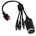 LIXINTIAN 4in1 MultiFunction Adapter Cable 55mm x 21mm 55mm x 25mmDC Male Power Plug Cable and 55mm x 21mm Female Power Plug Cable with Car Cigarette Lighter Cable 1ft - Image 2
