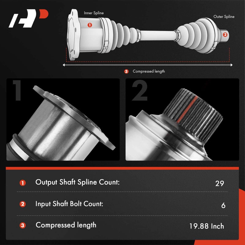 A-Premium CV Axle Shaft Assembly Compatible with Nissan Pathfinder 2008-2012 V8 5.6L, Front Driver or Passenger Side, Replace# 1700-641529 - Image 2