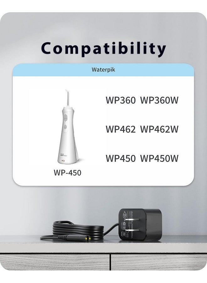 VHBW - Hbw For Waterpik Replacement Charger Compatible With Waterpik Wp360 Wp360W Wp462 Wp462W Wp450 Wp450W Water Flosser Power Cord - Image 1