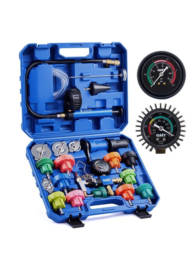 Orion Motor Tech Coolant Pressure Tester Kit, 26pc Coolant Vacuum Refill Kit with 18 Radiator Adapters, Radiator Cooling System Pressure Tester & Filler Kit with Vacuum Pump Vacuum Purge & Refill Tool - Image 1