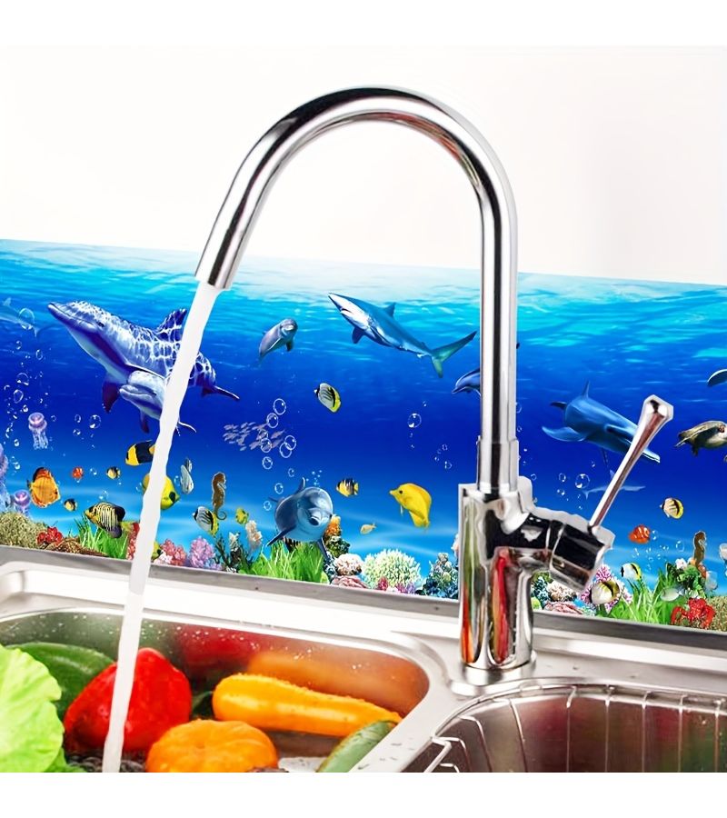 Blue Removable PVC Wall Stickers 9.84x27.56in Fish Tank Decor for Bedroom Living Room Study - Image 5