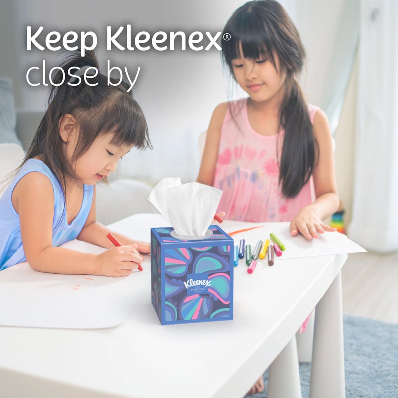 Kleenex Anti-Viral Facial Tissues, Classroom or Office Tissue, 18 Cube Boxes, 55 Tissues per Box, 3-Ply (990 Total Tissues) - Image 5