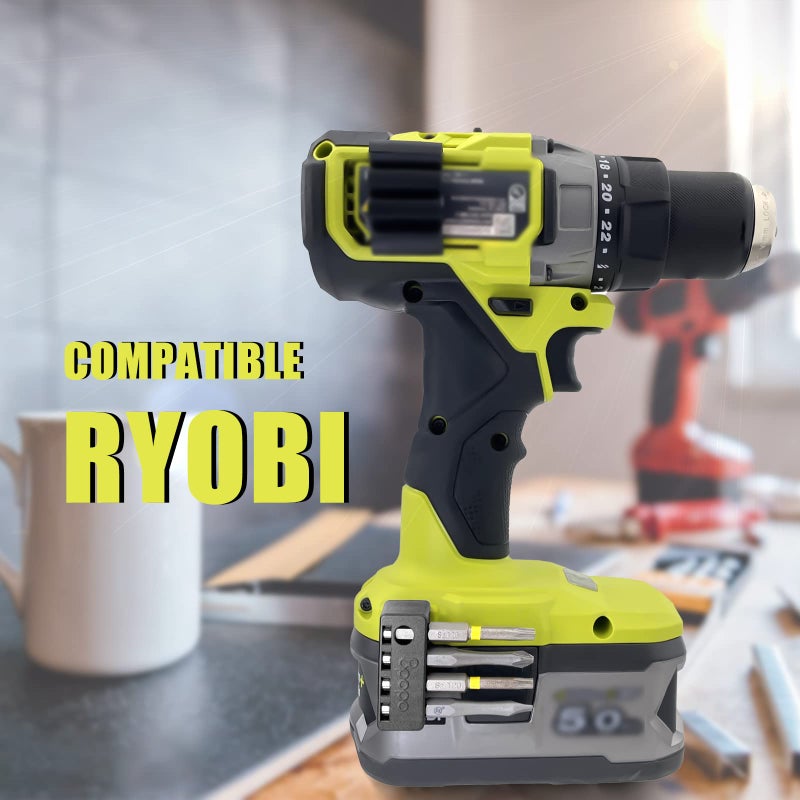 BPOPO Magnetic 1/4-Inch Hex Bit Holders fit for Ryobi 18v Drill ,Hex Screw Bit Storage on Side of Power Drill,Keep Bits Within Reach, Right Side - Image 2