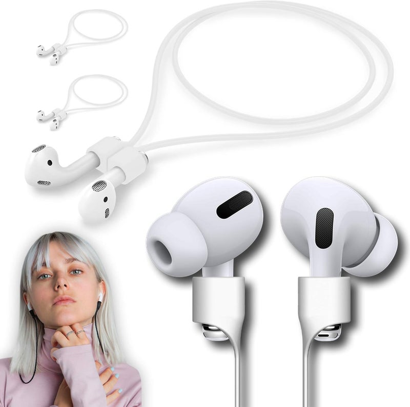 cobcobb Ultra Strong Magnetic Airpod Pro Strap Anti-Lost Cord Sports Lanyard Compatible with Airpods 3rd 2nd Generation Pro 3 2 1 (3 White) - Image 1