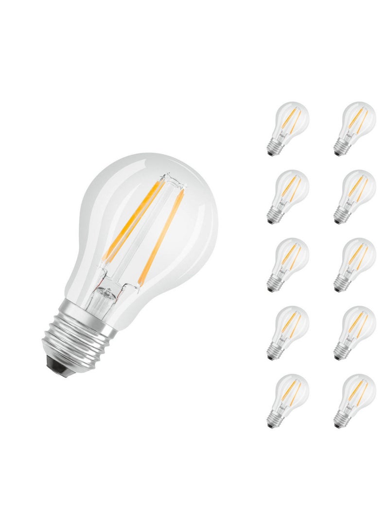 OSRAM Osram LED Bulb E27 Clear Filament 6.5W Warm White 2700K - Pack of 10 - Image 1